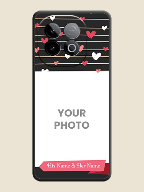 Custom Love Pattern with Name on Pink Ribbon on Photo On Space Black Custom Soft Matte Mobile Back Cover - iQOO Neo 10 5G - alternate view