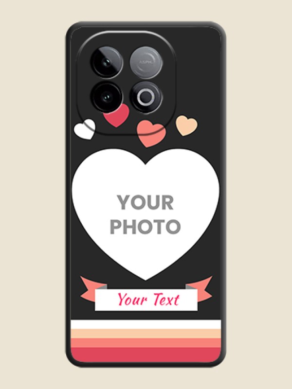 Custom Love Shaped Photo with Colorful Stripes On Space Black Custom Soft Matte Mobile Back Cover - iQOO Neo 10 5G - alternate view
