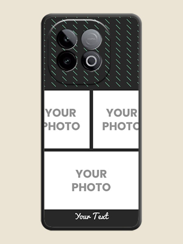 Custom Cross Dotted Pattern with 2 Image Holder On Space Black Custom Soft Matte Mobile Back Cover - iQOO Neo 10 5G - alternate view