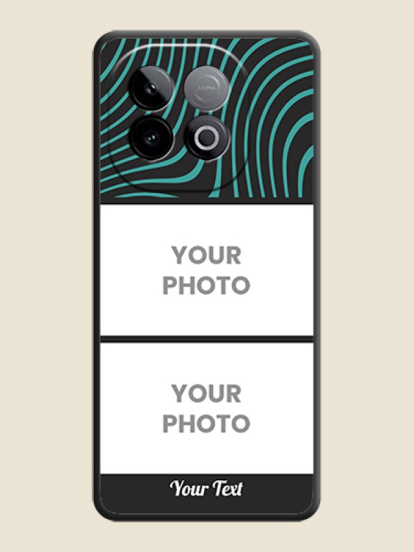 Custom Wave Pattern with 2 Image Holder On Space Black Custom Soft Matte Mobile Back Cover - iQOO Neo 10 5G - alternate view