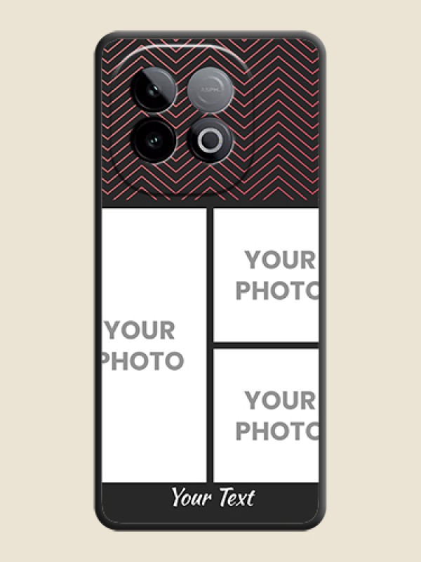 Custom Wave Pattern with 3 Image Holder On Space Black Custom Soft Matte Mobile Back Cover - iQOO Neo 10 5G - alternate view