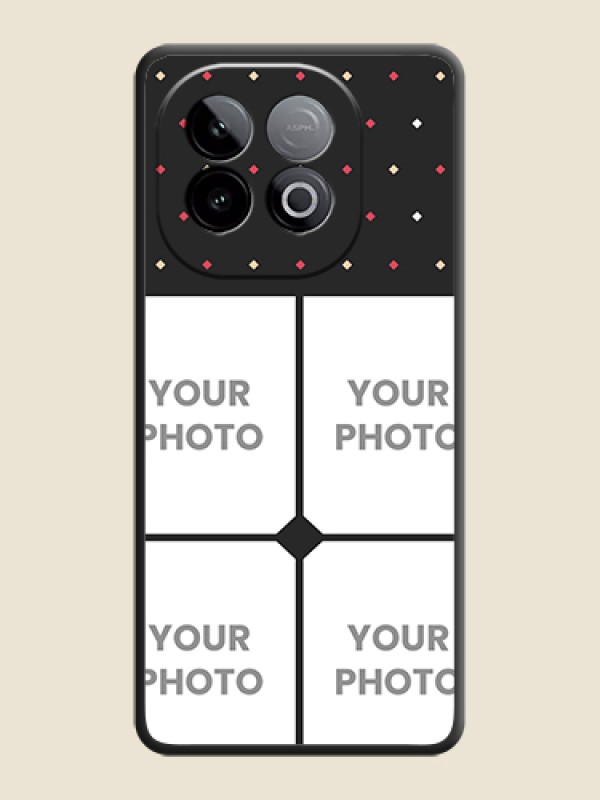 Custom Multicolor Dotted Pattern with 4 Image Holder On Space Black Custom Soft Matte Mobile Back Cover - iQOO Neo 10 5G - alternate view