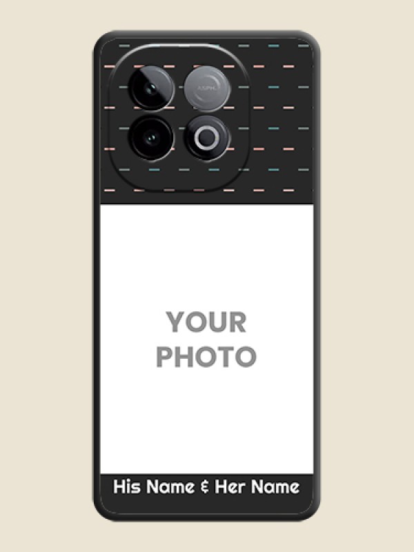 Custom Line Pattern Design with Text On Space Black Custom Soft Matte Mobile Back Cover - iQOO Neo 10 5G - alternate view