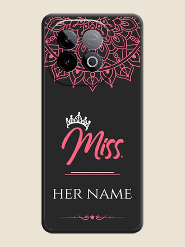 Custom Mrs Name with Floral Design On Space Black Custom Soft Matte Mobile Back Cover - iQOO Neo 10 5G - alternate view