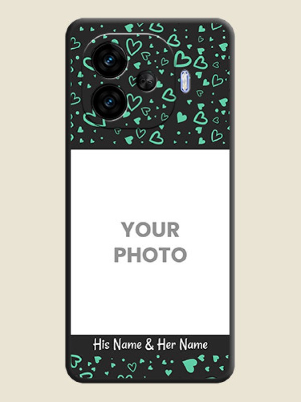 Custom Sea Green Indefinite Love Pattern on Photo On Space Black Custom Soft Matte Mobile Back Cover - iQOO Neo 10R 5G - alternate view
