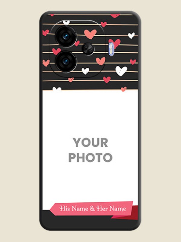 Custom Love Pattern with Name on Pink Ribbon on Photo On Space Black Custom Soft Matte Mobile Back Cover - iQOO Neo 10R 5G - alternate view
