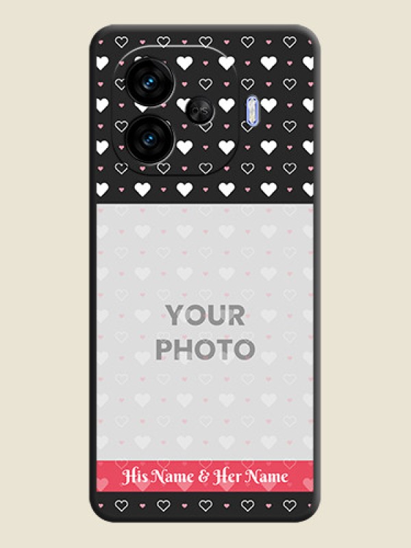 Custom White Color Love Symbols with Text Design on Photo On Space Black Custom Soft Matte Mobile Back Cover - iQOO Neo 10R 5G - alternate view