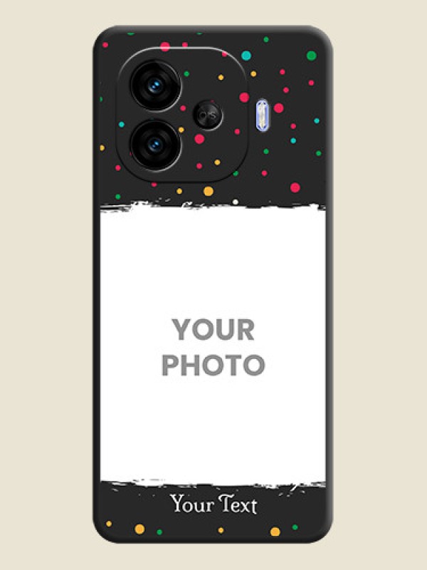 Custom Multicolor Dotted Pattern with Text On Space Black Custom Soft Matte Mobile Back Cover - iQOO Neo 10R 5G - alternate view