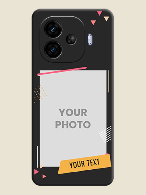 Custom Photo Frame with Triangle Small Dots on Photo On Space Black Custom Soft Matte Mobile Back Cover - iQOO Neo 10R 5G - alternate view