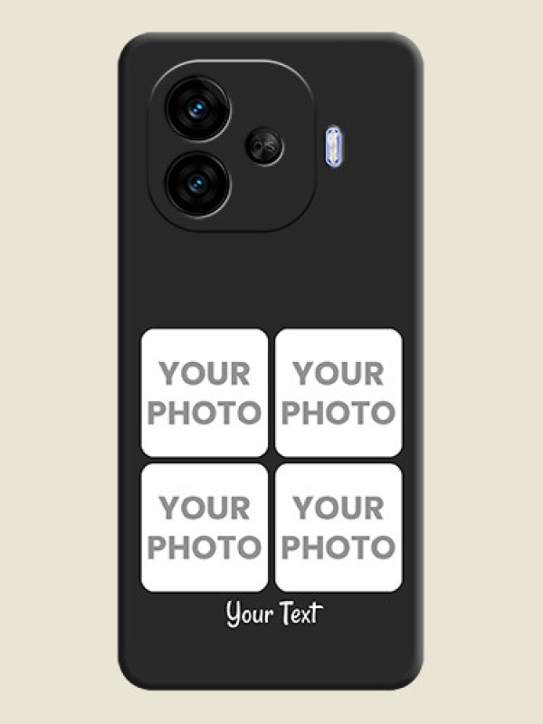 Custom Floral Art with 6 Image Holder on Photo On Space Black Custom Soft Matte Mobile Back Cover - iQOO Neo 10R 5G - alternate view