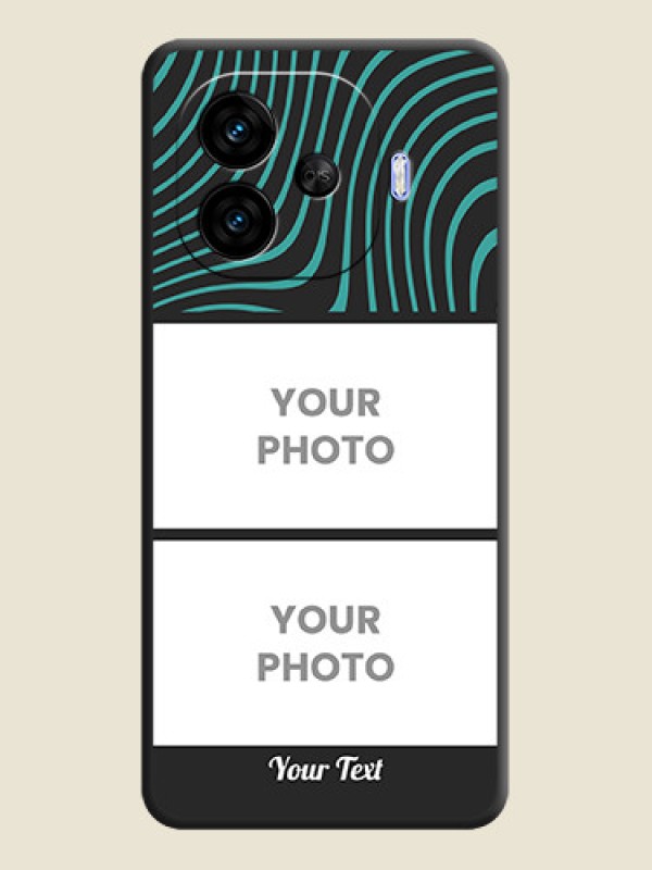 Custom Wave Pattern with 2 Image Holder On Space Black Custom Soft Matte Mobile Back Cover - iQOO Neo 10R 5G - alternate view