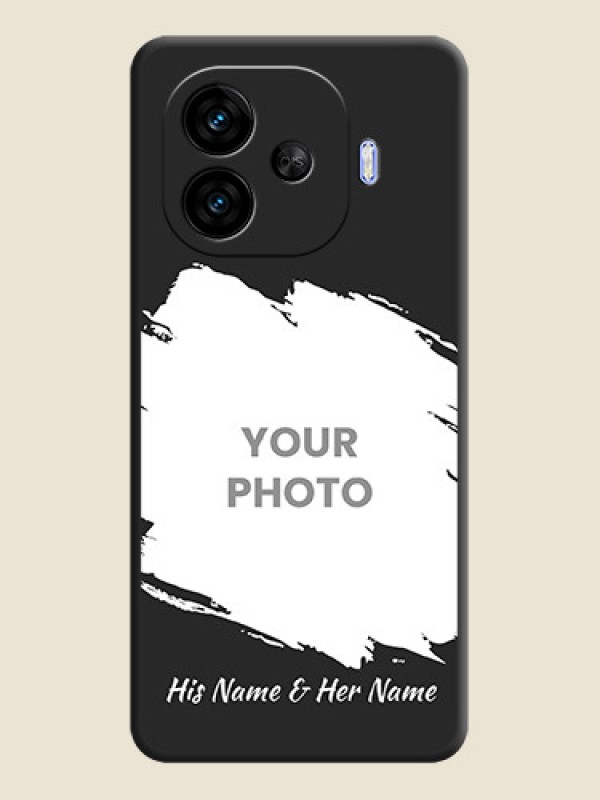 Custom Grunge Brush Strokes on Photo On Space Black Custom Soft Matte Mobile Back Cover - iQOO Neo 10R 5G - alternate view