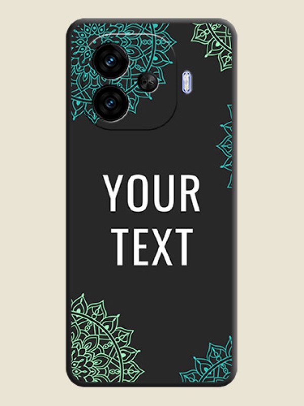 Custom Your Name with Floral Design On Space Black Custom Soft Matte Mobile Back Cover - iQOO Neo 10R 5G - alternate view