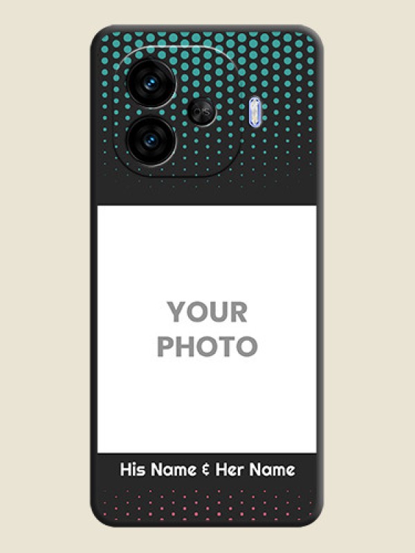 Custom Faded Dots with Grunge Photo Frame and Text On Space Black Custom Soft Matte Mobile Back Cover - iQOO Neo 10R 5G - alternate view