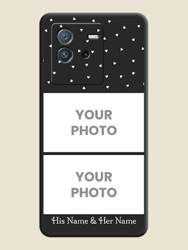 Custom Miniature Love Symbols with Name on Space Black Custom Soft Matte Back Cover - iQOO Neo 6 5G - alternate view