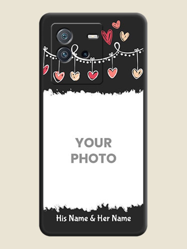Custom Pink Love Hangings with Name on Space Black Custom Soft Matte Phone Cases - iQOO Neo 6 5G - alternate view