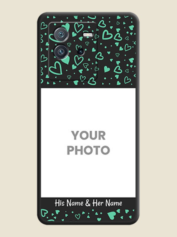 Custom Sea Green Indefinite Love Pattern on Photo on Space Black Soft Matte Mobile Cover - iQOO Neo 6 5G - alternate view