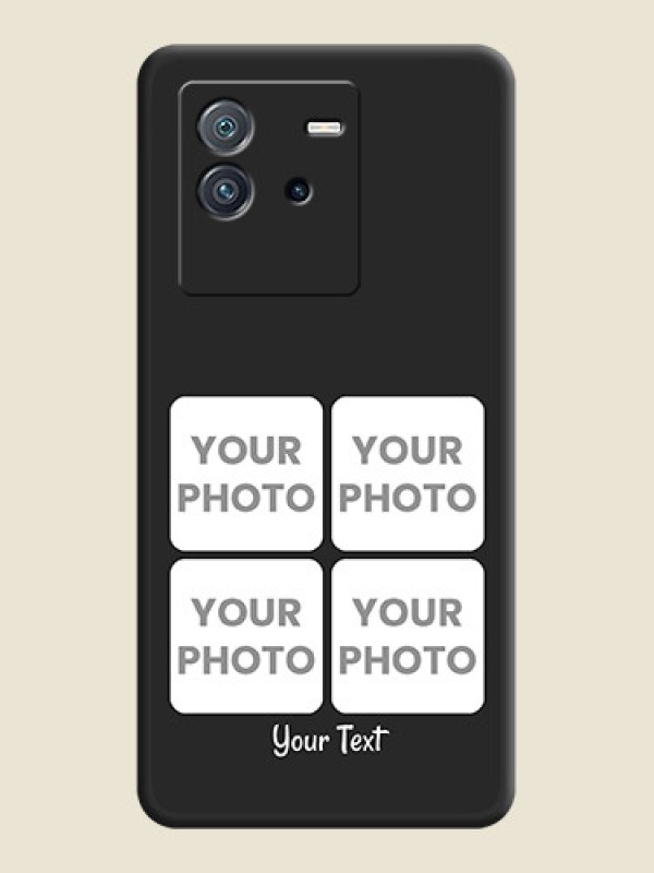 Custom Floral Art with 6 Image Holder on Photo on Space Black Soft Matte Mobile Case - iQOO Neo 6 5G - alternate view