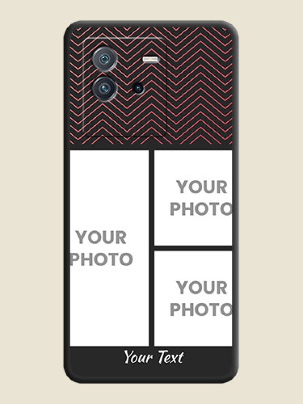 Custom Wave Pattern with 3 Image Holder on Space Black Custom Soft Matte Back Cover - iQOO Neo 6 5G - alternate view
