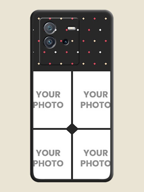 Custom Multicolor Dotted Pattern with 4 Image Holder on Space Black Custom Soft Matte Phone Cases - iQOO Neo 6 5G - alternate view