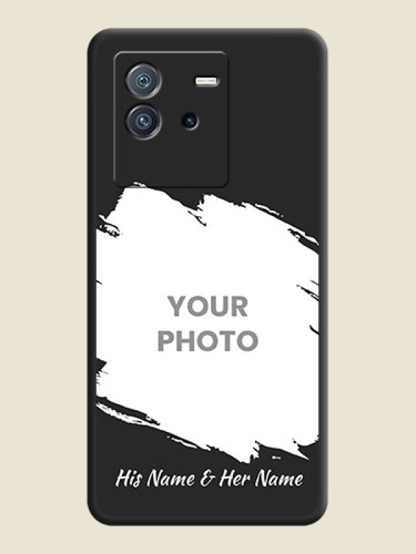 Custom Grunge Brush Strokes on Photo on Space Black Soft Matte Back Cover - iQOO Neo 6 5G - alternate view