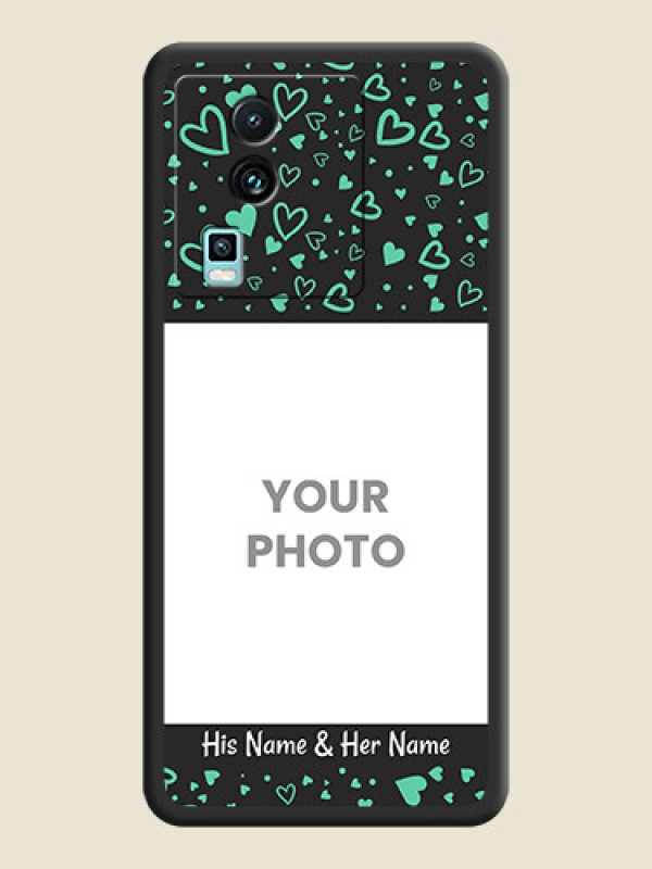 Custom Sea Green Indefinite Love Pattern on Photo on Space Black Soft Matte Mobile Cover - iQOO Neo 7 5G - alternate view