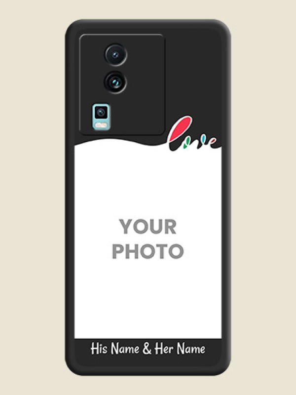 Custom Fall in Love Pattern with Picture on Photo on Space Black Soft Matte Mobile Case - iQOO Neo 7 5G - alternate view