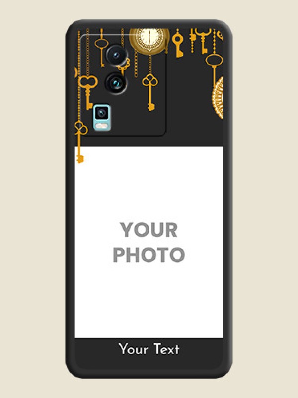 Custom Decorative Design with Text on Space Black Custom Soft Matte Back Cover - iQOO Neo 7 5G - alternate view