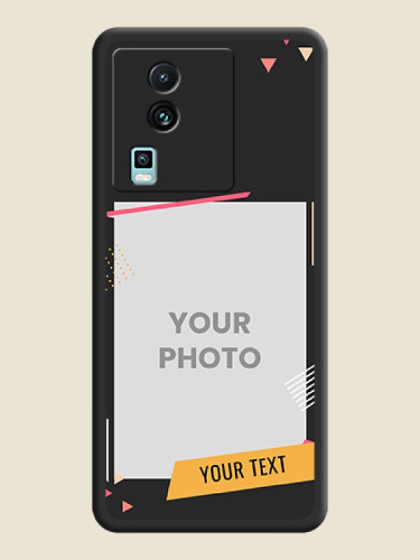 Custom Photo Frame with Triangle Small Dots on Photo on Space Black Soft Matte Back Cover - iQOO Neo 7 5G - alternate view