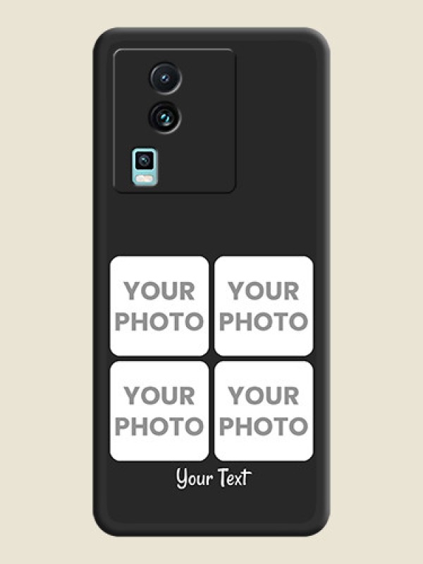 Custom Floral Art with 6 Image Holder on Photo on Space Black Soft Matte Mobile Case - iQOO Neo 7 5G - alternate view