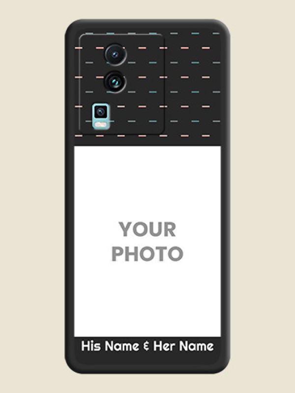 Custom Line Pattern Design with Text on Space Black Custom Soft Matte Phone Back Cover - iQOO Neo 7 5G - alternate view