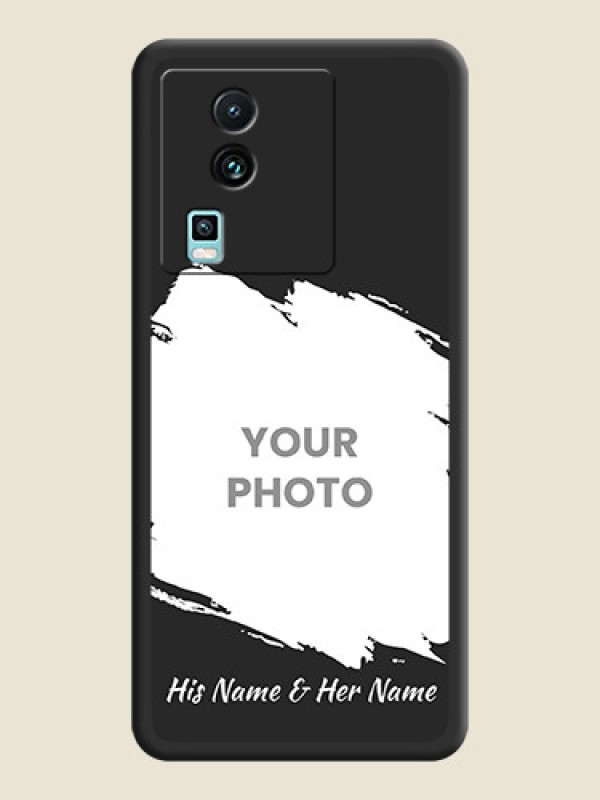 Custom Grunge Brush Strokes on Photo on Space Black Soft Matte Back Cover - iQOO Neo 7 5G - alternate view