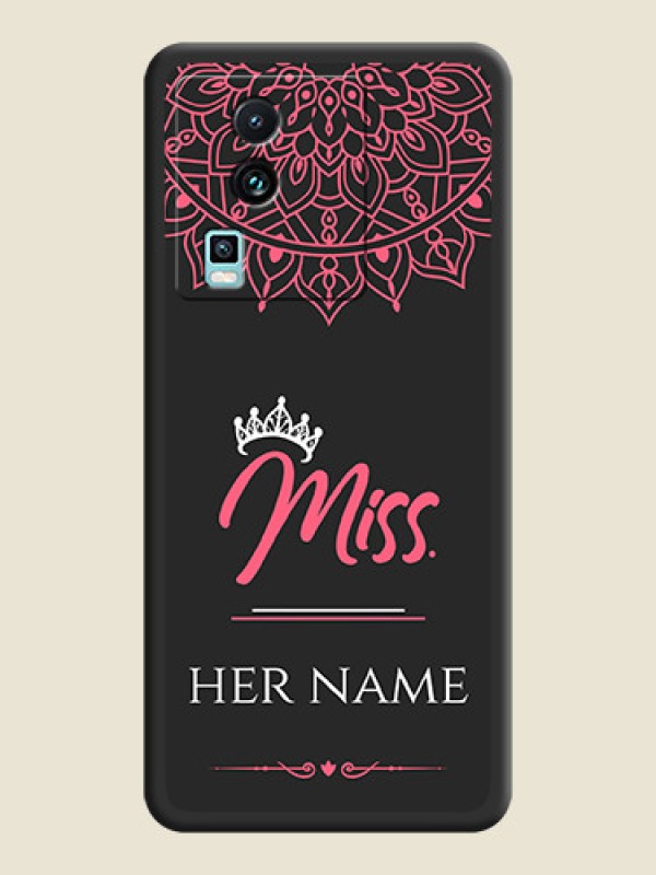 Custom Mrs Name with Floral Design on Space Black Personalized Soft Matte Phone Covers - iQOO Neo 7 5G - alternate view
