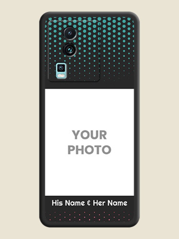 Custom Faded Dots with Grunge Photo Frame and Text on Space Black Custom Soft Matte Phone Cases - iQOO Neo 7 5G - alternate view