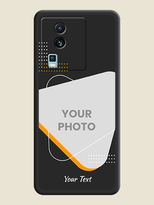 Custom Yellow Triangle on Photo on Space Black Soft Matte Phone Cover - iQOO Neo 7 5G - alternate view