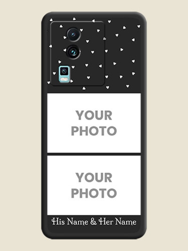 Custom Miniature Love Symbols with Name on Space Black Custom Soft Matte Back Cover -iQOO Neo 7 Pro 5G - alternate view