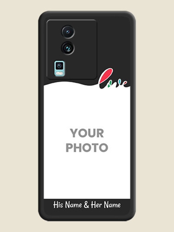 Custom Fall in Love Pattern with Picture - Photo on Space Black Soft Matte Mobile Case -iQOO Neo 7 Pro 5G - alternate view
