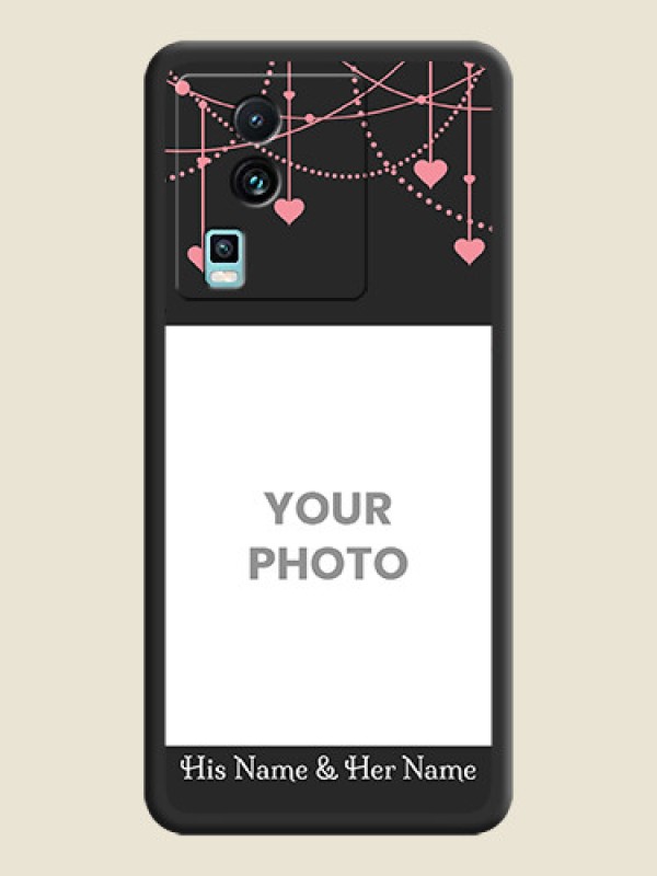 Custom Pink Love Hangings with Text on Space Black Custom Soft Matte Back Cover -iQOO Neo 7 Pro 5G - alternate view