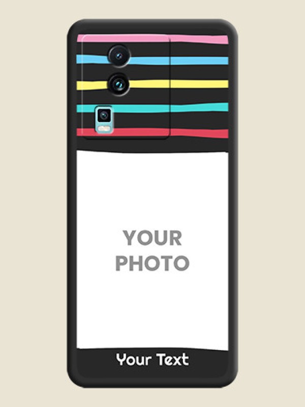 Custom Multicolor Lines with Image on Space Black Personalized Soft Matte Phone Covers -iQOO Neo 7 Pro 5G - alternate view