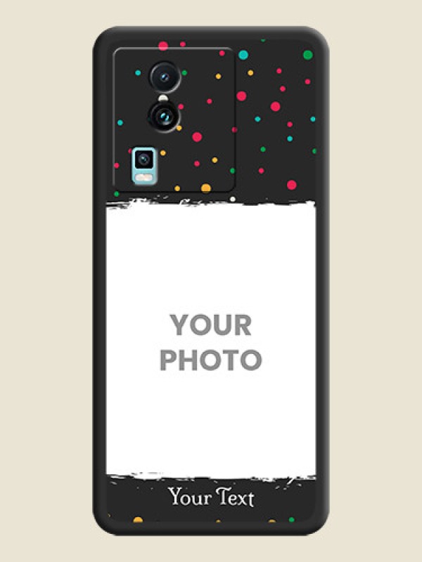 Custom Multicolor Dotted Pattern with Text on Space Black Custom Soft Matte Phone Back Cover -iQOO Neo 7 Pro 5G - alternate view