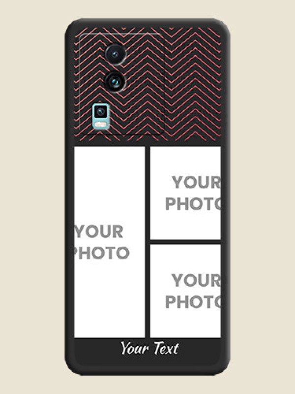 Custom Wave Pattern with 3 Image Holder on Space Black Custom Soft Matte Back Cover -iQOO Neo 7 Pro 5G - alternate view