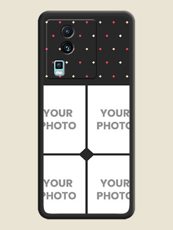 Custom Multicolor Dotted Pattern with 4 Image Holder on Space Black Custom Soft Matte Phone Cases -iQOO Neo 7 Pro 5G - alternate view