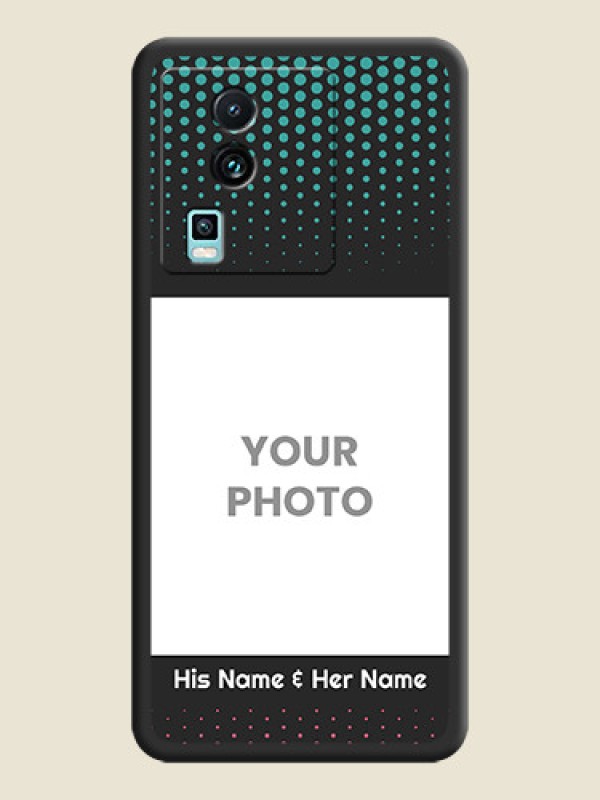 Custom Faded Dots with Grunge Photo Frame and Text on Space Black Custom Soft Matte Phone Cases -iQOO Neo 7 Pro 5G - alternate view