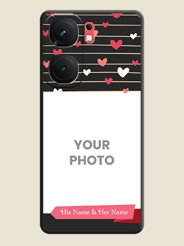 Custom Love Pattern with Name on Pink Ribbon - Photo on Space Black Soft Matte Back Cover - iQOO Neo 9 Pro 5G - alternate view