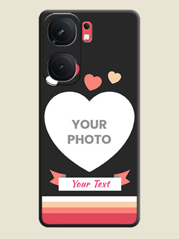 Custom Love Shaped Photo with Colorful Stripes on Personalised Space Black Soft Matte Cases - iQOO Neo 9 Pro 5G - alternate view