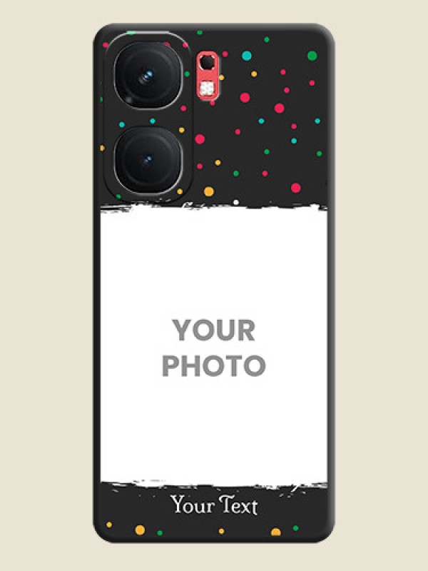 Custom Multicolor Dotted Pattern with Text on Space Black Custom Soft Matte Phone Back Cover - iQOO Neo 9 Pro 5G - alternate view