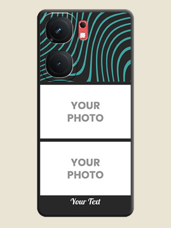 Custom Wave Pattern with 2 Image Holder on Space Black Personalized Soft Matte Phone Covers - iQOO Neo 9 Pro 5G - alternate view