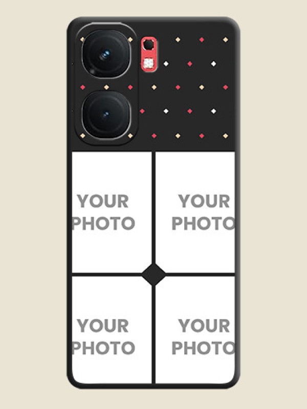 Custom Multicolor Dotted Pattern with 4 Image Holder on Space Black Custom Soft Matte Phone Cases - iQOO Neo 9 Pro 5G - alternate view