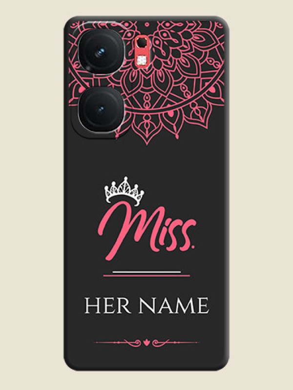 Custom Mrs Name with Floral Design on Space Black Personalized Soft Matte Phone Covers - iQOO Neo 9 Pro 5G - alternate view