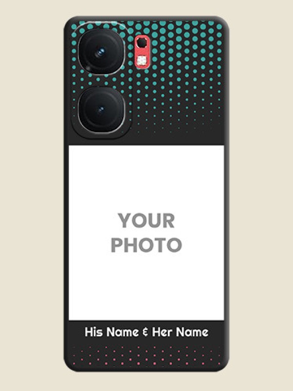 Custom Faded Dots with Grunge Photo Frame and Text on Space Black Custom Soft Matte Phone Cases - iQOO Neo 9 Pro 5G - alternate view
